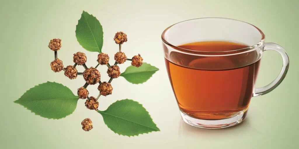 les molécules de thé et de fer