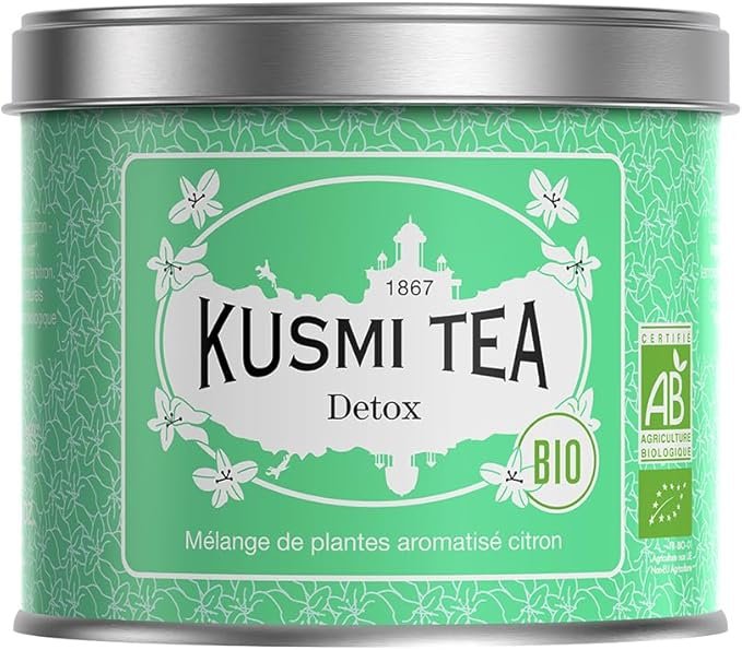 Kusmi Tea Detox Bio Mélange Biologique de Thé Vert, de Maté et de Citron