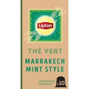 Lipton Thé Vert Marrakech Mint, 10 Capsules Compatibles Nespresso