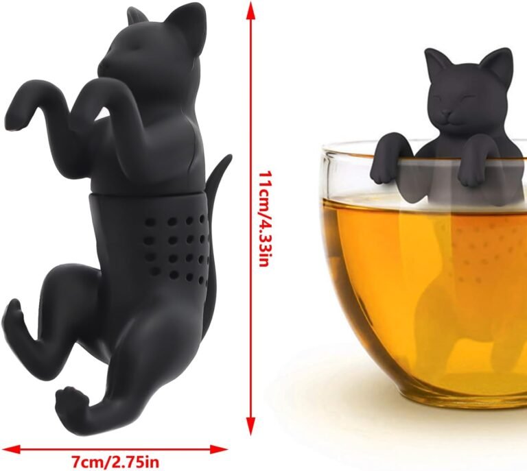 Rayong 2 Pièces Infuseur Thé Chat,Infuseur de Thé en Vrac,Infuseurs à Thé Animaux Mignons,Infuseur à thé en Silicone pour Le Thé2