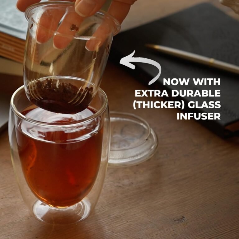 Teapro Tasse à thé en verre de 350 ml avec infuseur | Théière en vrac avec couvercle2
