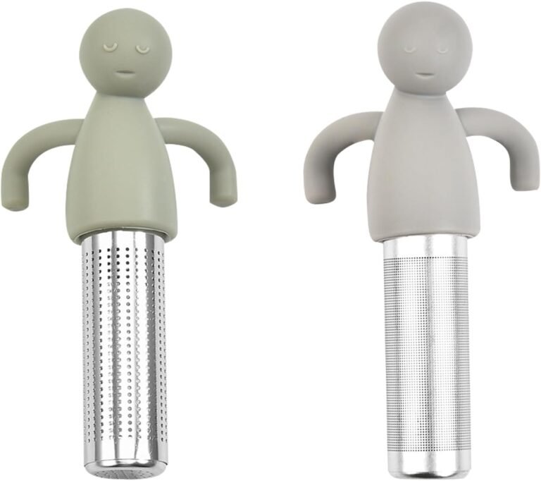 Wekuw 2 Pièces Infuseur à Thé, Passoire à Thé, Infuseur de Thé Silicone Acier Inoxydable, Boule à Thé, Filtre à Thé Suspendu, Pour Feuilles de Thé en Vrac, Theiere, Tasse, Mug1