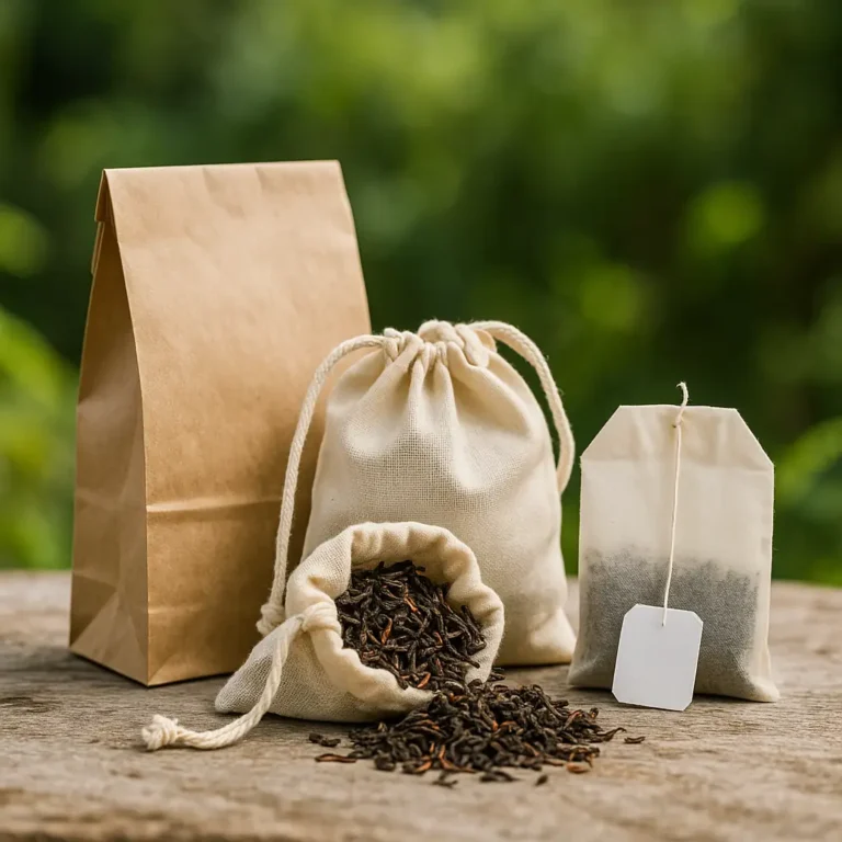 sachets et filtres avec du thé en vrac